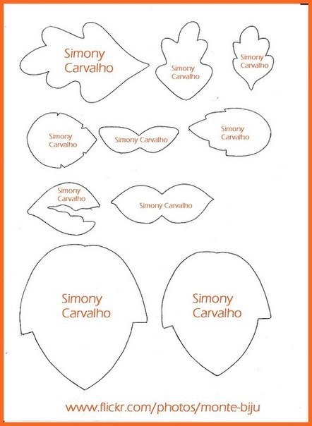 Листочки из фетра