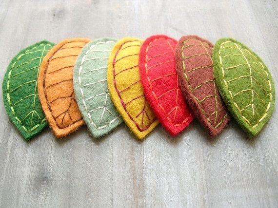 Листочки из фетра