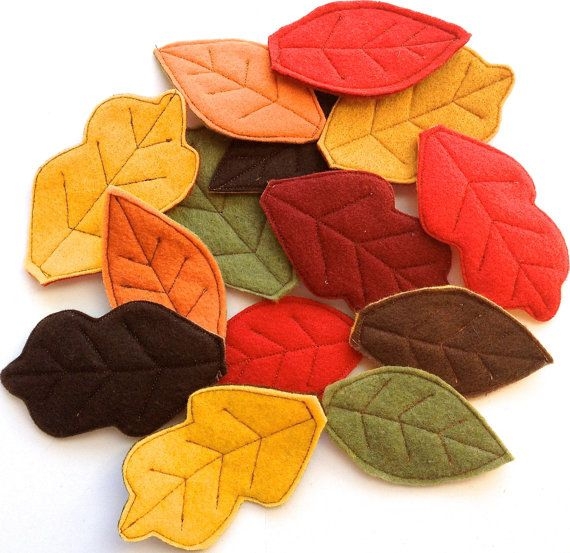 Листочки из фетра