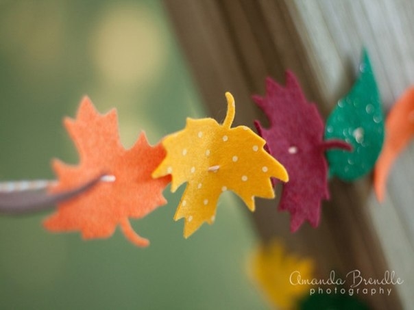 Листочки из фетра