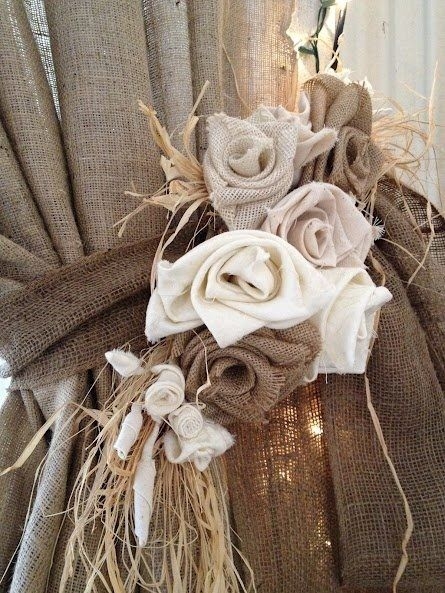 Шторы из мешковины. Идеи.