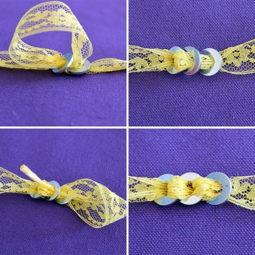 Браслеты из шайб и кружева