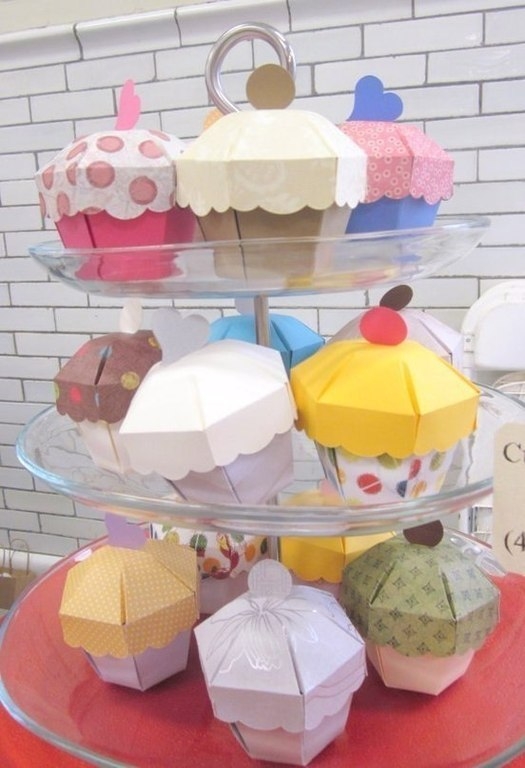 Коробочка в виде кекса. Шаблон