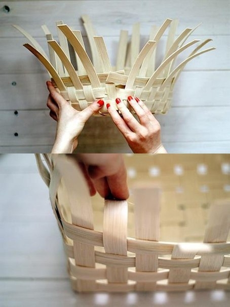 Плетем корзинку из шпона