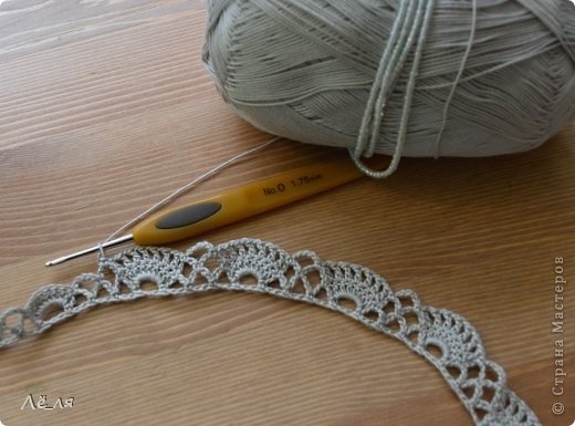 Ажурный воротничок с бисером. Схема