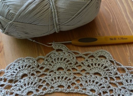 Ажурный воротничок с бисером. Схема