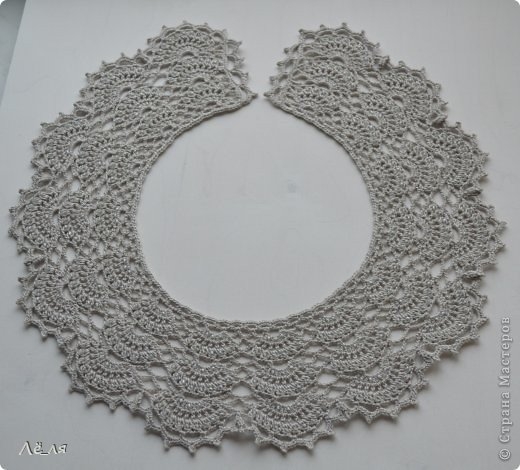 Ажурный воротничок с бисером. Схема