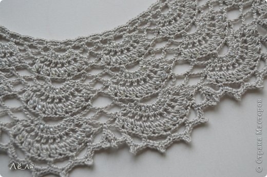 Ажурный воротничок с бисером. Схема