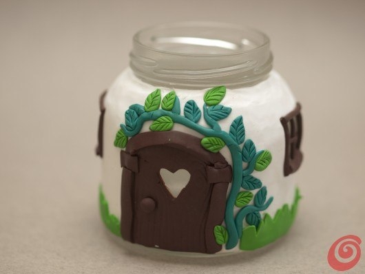 Сказочный домик - подсвечник из баночки