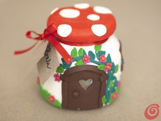 Сказочный домик - подсвечник из баночки