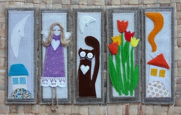 Идея - Из мешковины и кусочков цветной ткани