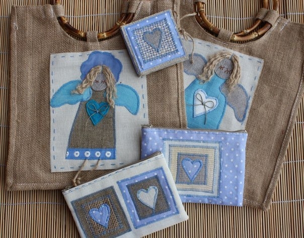 Идея - Из мешковины и кусочков цветной ткани