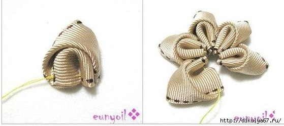 Цвeты из лент. Мастер-класс. Цвeты из лент. Мастер-класс.