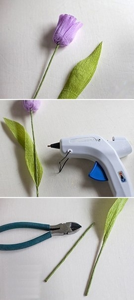 Цвeты из крепированной бумаги