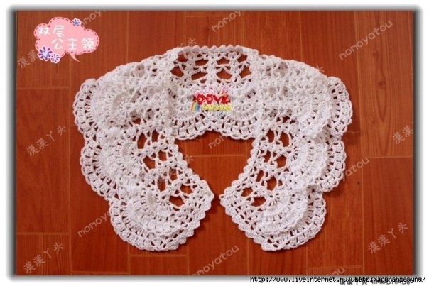 Двойной воротничок, вязанный крючком. Мастер-класс.