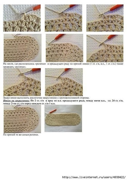 Коврик овальный крючком. МК в фото + описание Коврик овальный крючком. МК в фото + описание