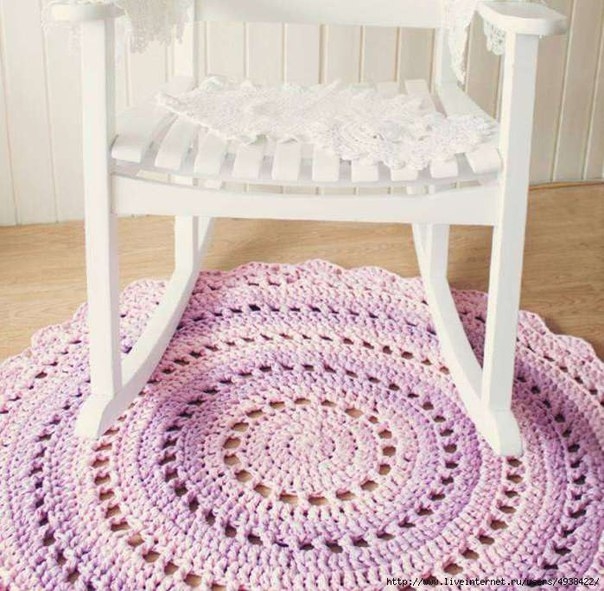 Круглый коврик крючком. Мастер-класс