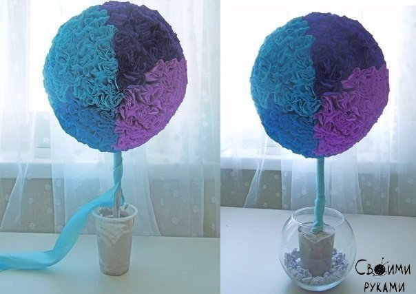 Топиарий из гофрированной бумаги. МК.