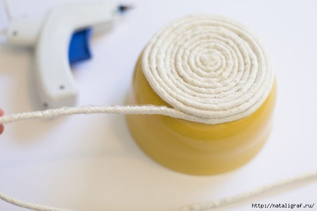 Корзинка из верёвки для мелочей