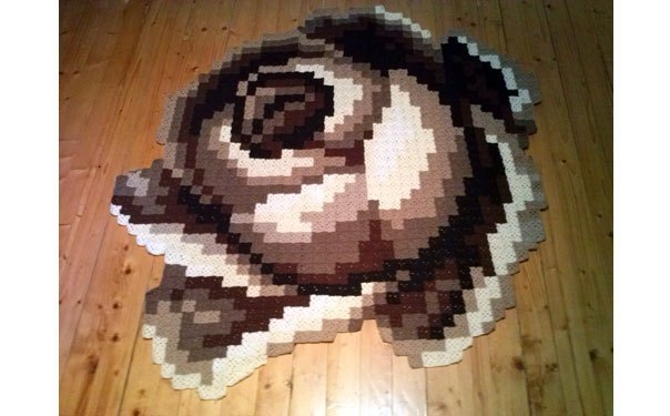 Пиксельные коврики и пледы крючком