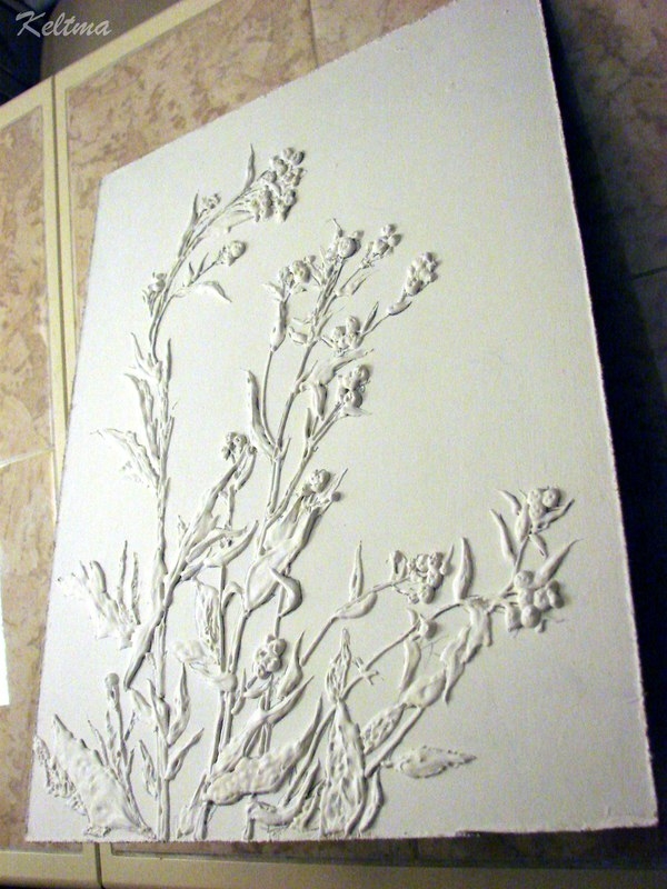 Работа с природным материалом. Тень от растения в картине