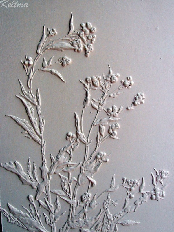 Работа с природным материалом. Тень от растения в картине