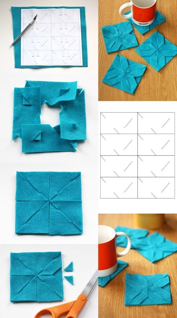 Модульные подставки под горячее из фетра