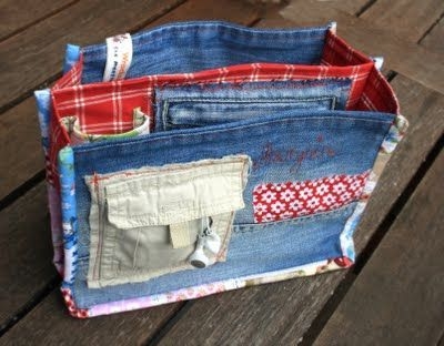 Чемоданы — переделки из джинсов