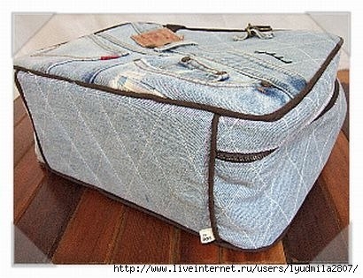 Чемоданы — переделки из джинсов