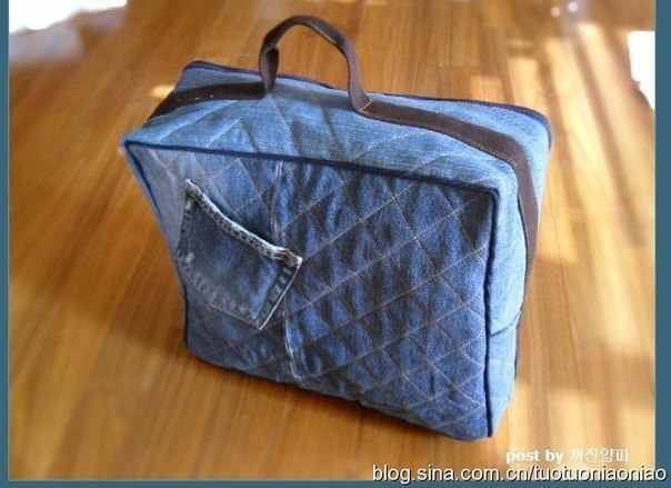 Чемоданы — переделки из джинсов