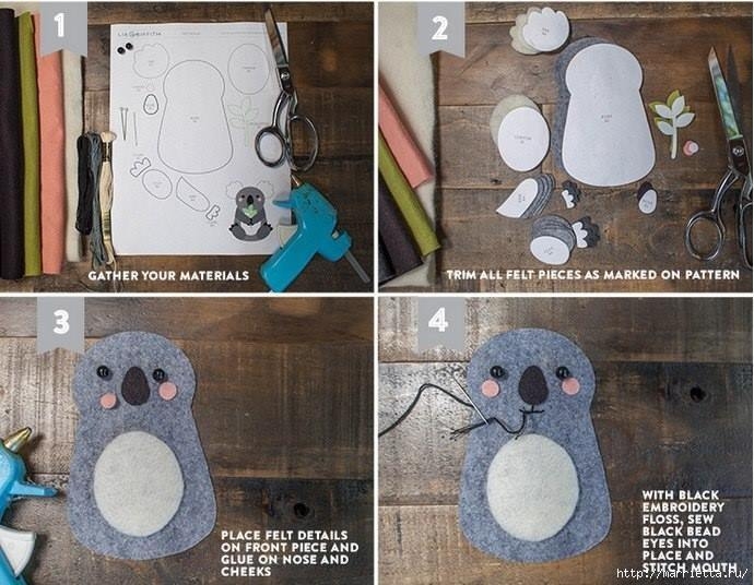 Коала из фетра. Шаблон и мастер-класс Коала из фетра. Шаблон и мастер-класс