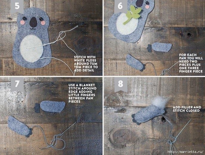 Коала из фетра. Шаблон и мастер-класс Коала из фетра. Шаблон и мастер-класс