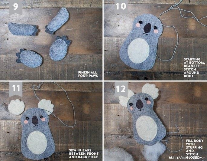 Коала из фетра. Шаблон и мастер-класс Коала из фетра. Шаблон и мастер-класс
