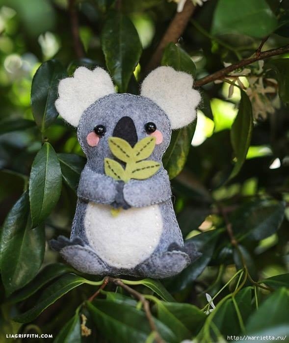 Коала из фетра. Шаблон и мастер-класс Коала из фетра. Шаблон и мастер-класс