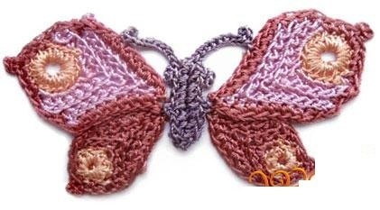 Аппликации крючком — звезда и бабочка — крючком