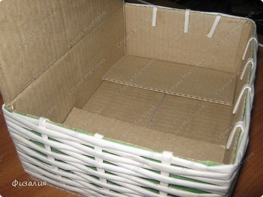 МК по плетению квадратной коробки из газет МК по плетению квадратной коробки из газет
