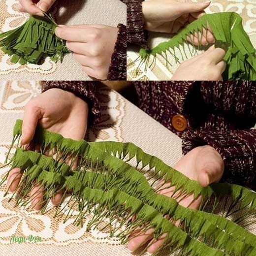 Делаем ёлочку из гофрированной бумаги Делаем ёлочку из гофрированной бумаги