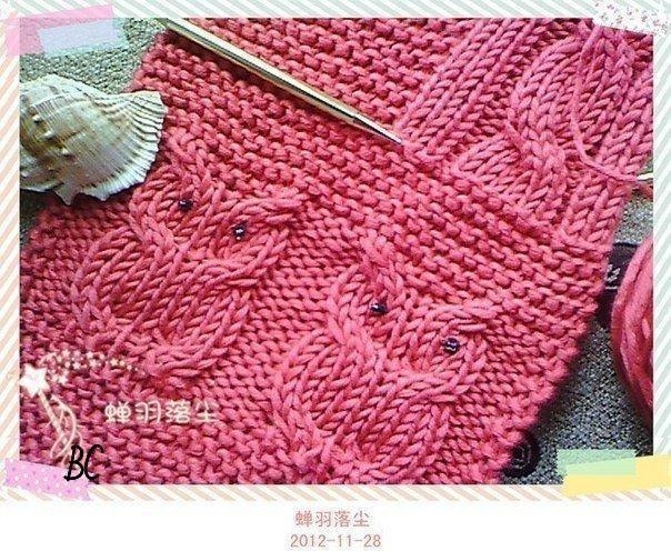 Узор Сова спицами