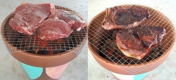 Минигриль из большого керамического горшка Минигриль из большого керамического горшка