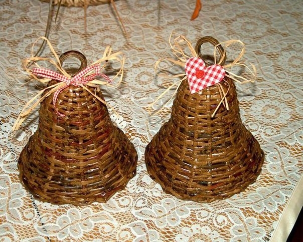 Колокольчик. МК по созданию новогодних украшений из газетных трубочек Колокольчик. МК по созданию новогодних украшений из газетных трубочек