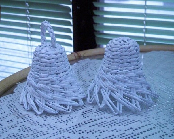 Колокольчик. МК по созданию новогодних украшений из газетных трубочек Колокольчик. МК по созданию новогодних украшений из газетных трубочек