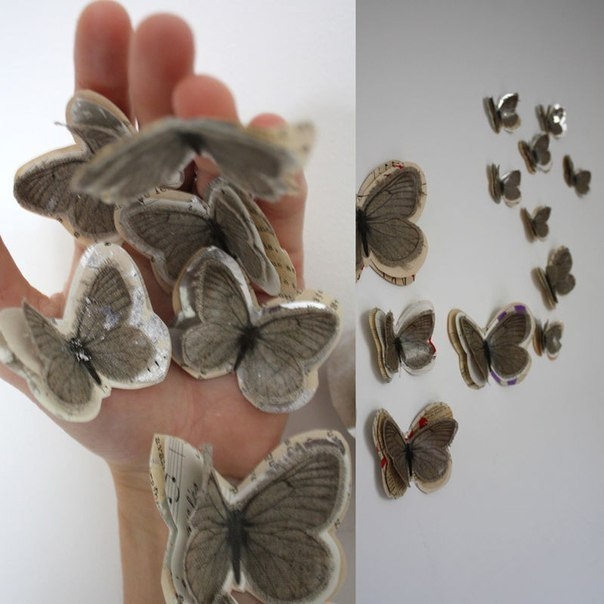 Декор бумажными бабочками Декор бумажными бабочками