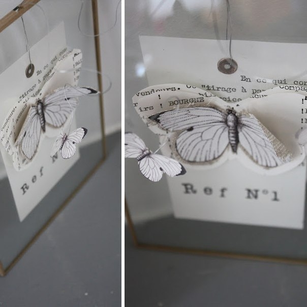 Декор бумажными бабочками