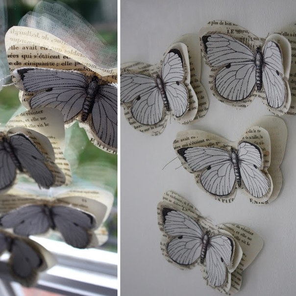 Декор бумажными бабочками Декор бумажными бабочками