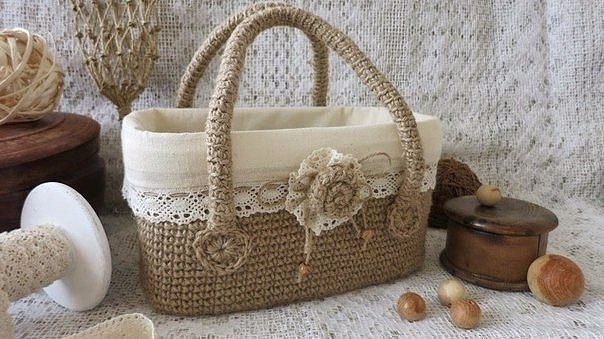 Джутовые корзины из пластиковых вёдер