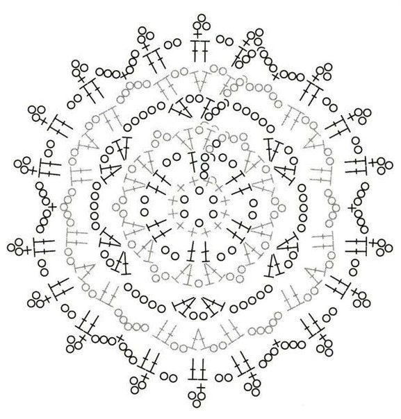 Вязанные снежинки