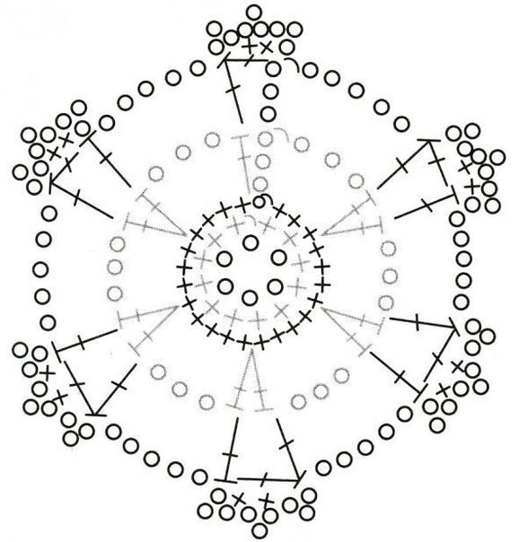 Вязанные снежинки