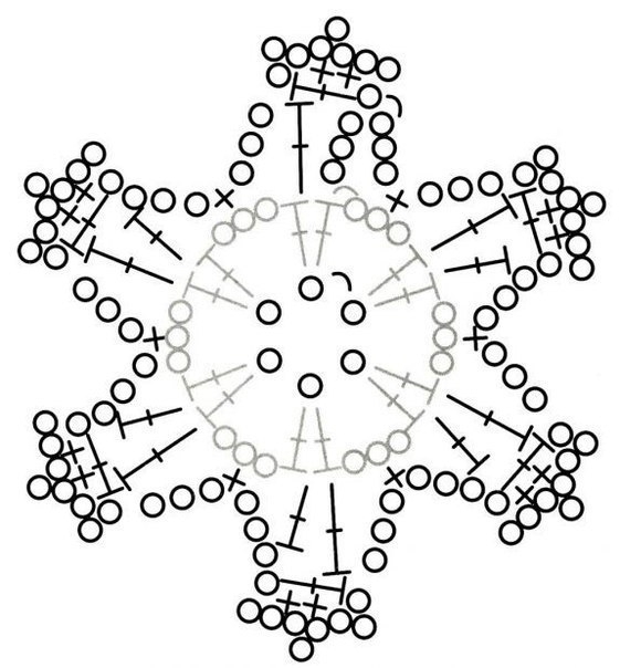 Вязанные снежинки