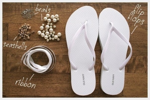 Красивый способ декорировать вьетнамки на лето Красивый способ декорировать вьетнамки на лето