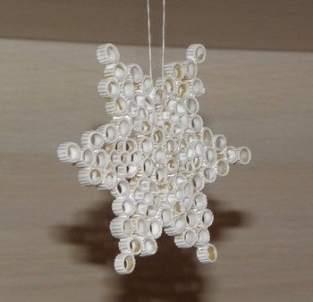 Снежинки из макарон (для тех, кто готов использовать продукты) Снежинки из макарон (для тех, кто готов использовать продукты)